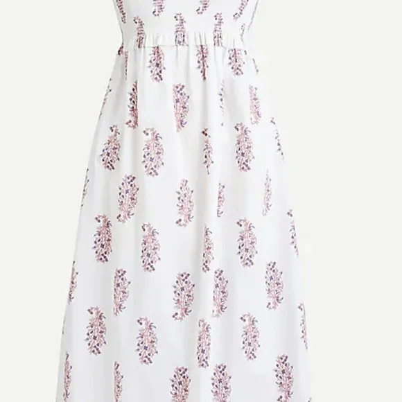 J.Crew Smocked Cotton Poplin Dress - Picture 1 of 9